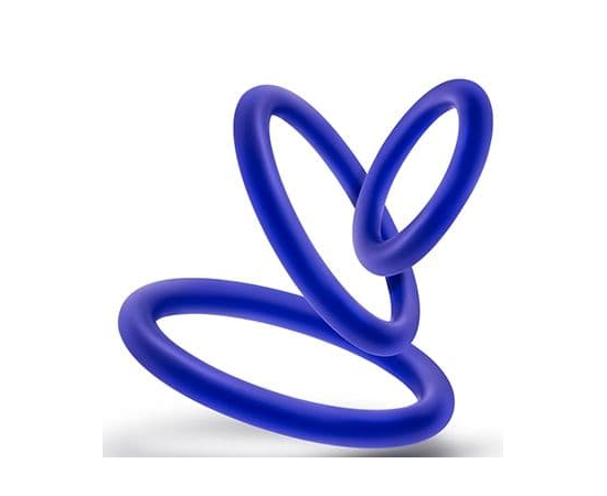 Набор из 3 синих эрекционных колец VS4 Pure Premium Silicone Cock Ring Set, фото 