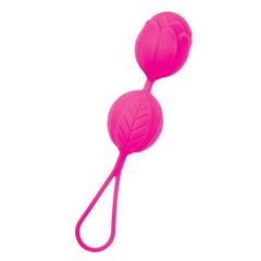 Розовые рельефные вагинальные шарики со шнурком, фото 