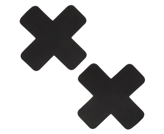 Черные пэстисы-кресты 2 Nipple Pasties, фото 