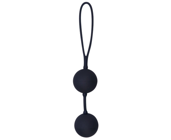 Черные вагинальные шарики с петлёй Black Velvets, Цвет: черный, фото 