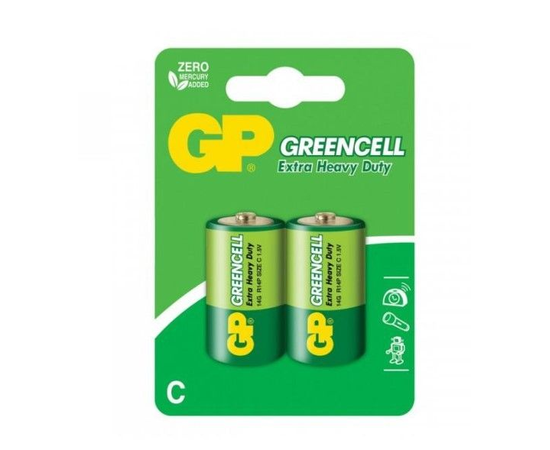 Батарейки солевые GP GreenCell C/R14G - 2 шт., фото 