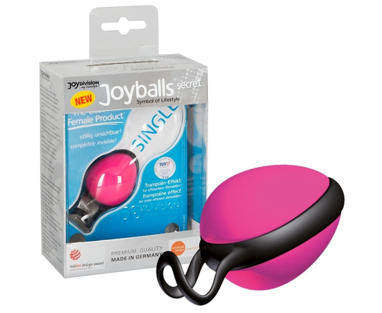 Розовый вагинальный шарик со смещенным центром тяжести Joyballs Secret, Цвет: розовый, фото 