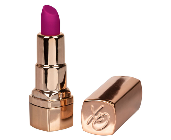 Золотистый вибратор-помада с пурпурным мягким кончиком Hide & Play Rechargeable Lipstick, фото 
