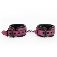 Розово-черные наручники на застежках, фото 