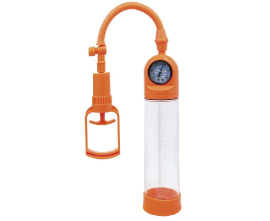 Оранжевая вакуумная помпа A-toys с манометром и прозрачной колбой, фото 