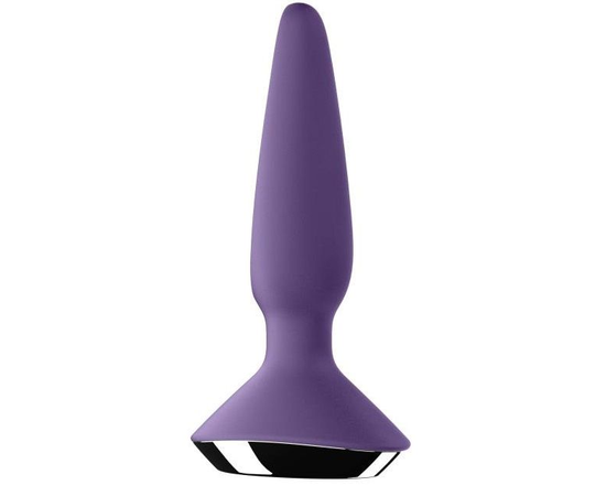Бирюзовая анальная пробка с вибрацией Satisfyer Plug-ilicious 1 - 13,5 см., Цвет: фиолетовый, фото 