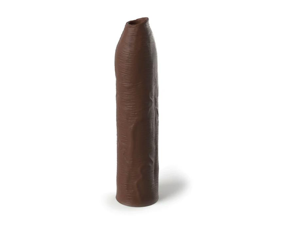 Коричневая насадка-удлинитель Uncut Silicone Penis Enhancer - 17,8 см., Длина: 17.80, Цвет: коричневый, фото 