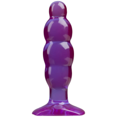 Фиолетовая рельефная анальная пробка SpectraGels Purple Anal Stuffer - 14 см., фото 