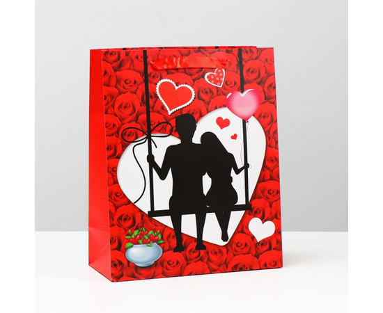 Подарочный пакет "Романтичная пара" - 32 х 26 см., фото 