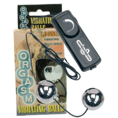Серебристые вагинальные шарики с вибрацией ORGASM VIBRATING BALL, Цвет: серебристый, фото 
