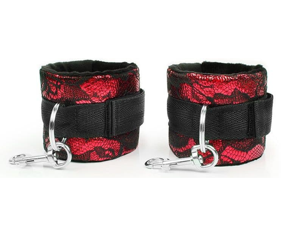 Красно-черные наручники с карабинами, фото 