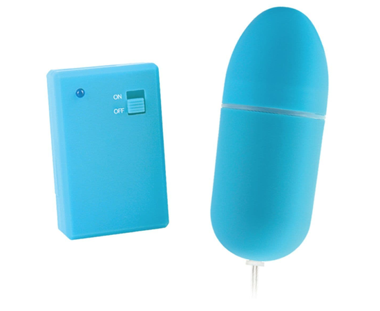 Виброяйцо Remote Control Bullet с пультом ДУ, Цвет: голубой, фото 