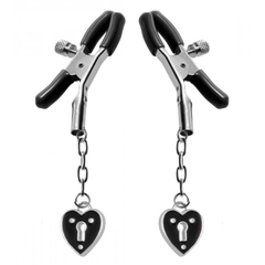 Зажимы на соски с подвесками-замками Charmed Heart Padlock Nipple Clamps, фото 