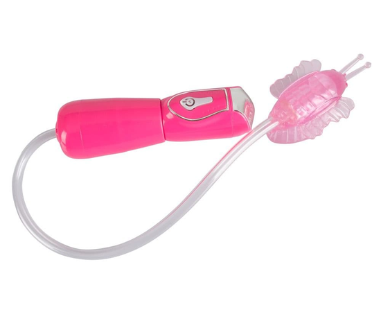 Розовая помпа-бабочка для клитора Permanent Kiss, Цвет: розовый, фото 