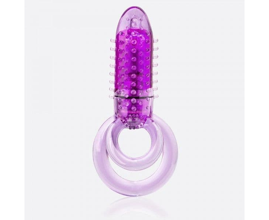 Фиолетовое виброкольцо с подхватом мошонки DOUBLE O 8 PURPLE, фото 