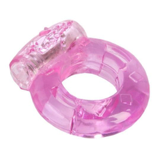 Толстое розовое эрекционное кольцо с вибратором, фото 