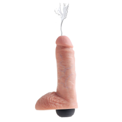 Реалистичный фаллоимитатор с эффектом семяизвержения Squirting Cock with Balls - 20,3 см., Цвет: телесный, фото 