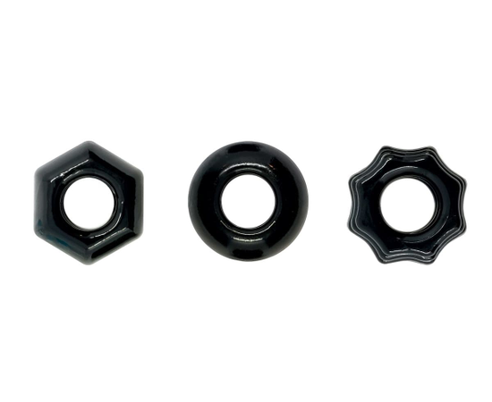 Набор из 3 черных эрекционных колец Chubbies, фото 