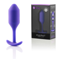 Пробка для ношения B-vibe Snug Plug 2 - 11,4 см., Цвет: фиолетовый, фото 