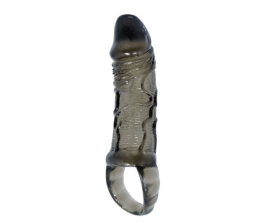 Фаллическая насадка на пенис с подхватом мошонки - 15 см., фото 