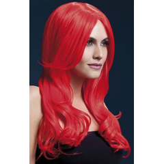 Красный парик с длинной челкой Khloe, Цвет: красный, Размер: S-M-L, фото 