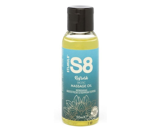 Массажное масло S8 Massage Oil Refresh с ароматом сливы и хлопка - 50 мл., Объем: 50 мл., фото 