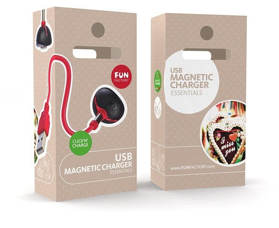 Зарядное устройство USB Magnetic Charger для вибраторов Fun Factory, Цвет: красный, фото 