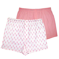 Комплект из 2 мужских трусов-шортов: розовые и белые с мелким рисунком, Цвет: розовый с белым, Размер: XL, фото 
