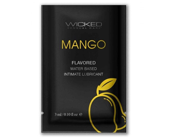 Лубрикант на водной основе с ароматом манго Wicked Aqua Mango - 3 мл., фото 
