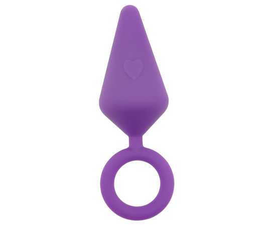 Фиолетовая анальная пробка с кольцом Candy Plug S - 7,1 см., фото 