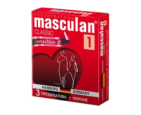 Нежные презервативы Masculan Classic 1 Sensitive - 3 шт., фото 