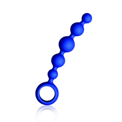 Малая анальная цепочка Joyballs Wave синего цвета - 17,5 см., фото 