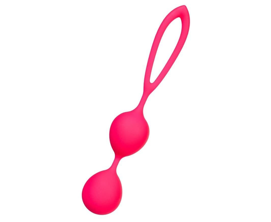 Ярко-розовые вагинальные шарики с петелькой, фото 