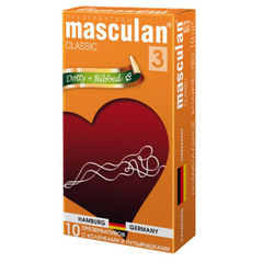 Презервативы Masculan Classic 3 Dotty+Ribbed с колечками и пупырышками - 10 шт., фото 
