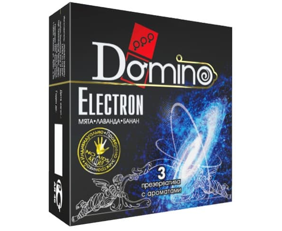 Ароматизированные презервативы Domino Electron - 3 шт., фото 