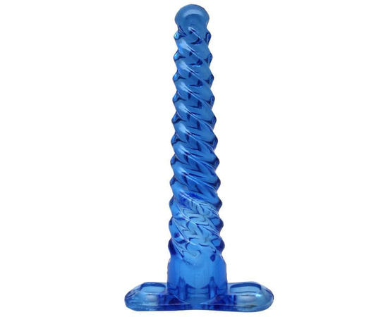 Синий спиралевидный анальный конус - 17 см., фото 