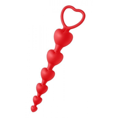 Красные анальные бусы Sweet Heart Silicone Anal Beads - 18,4 см., Цвет: красный, фото 