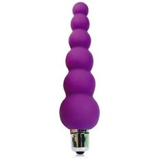 Фиолетовый анальный вибромассажер-елочка - 12 см., фото 