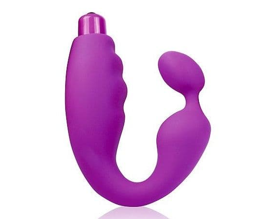 Фиолетовый вибромассажер-подкова Cosmo - 19,5 см., фото 