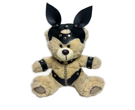 Оригинальный плюшевый мишка в БДСМ костюме с ушками, фото 
