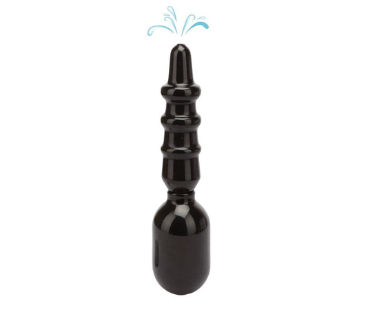 Чёрный анальный душ с рёбрышками STORM RIDER, Цвет: черный, фото 