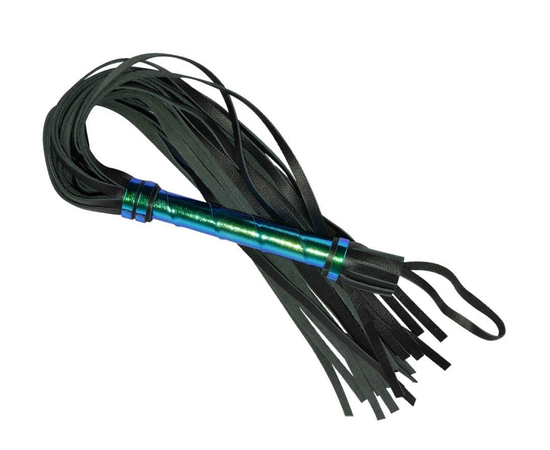 Черная плеть с голографической ручкой - 63 см., фото 