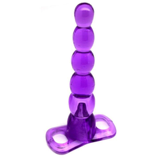 Фиолетовый анальный конус из 5 шариков - 16 см., фото 