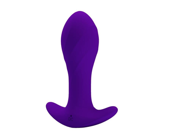 Фиолетовая анальная втулка с вибрацией - 10,5 см., фото 