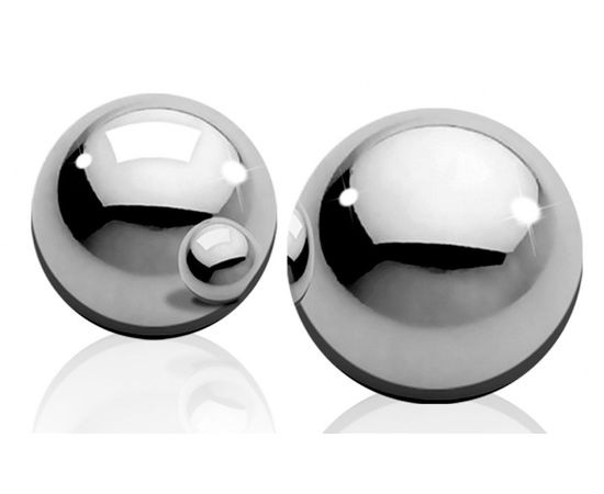 Серебристые металлические вагинальные шарики Heavy Weight Ben-Wa-Balls, фото 