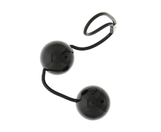 Чёрные вагинальные шарики на мягкой сцепке GOOD VIBES PERFECT BALLS, Цвет: черный, фото 