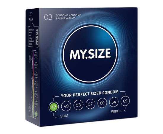 Презервативы MY.SIZE размер 47 - 3 шт., Объем: 3 шт., Цвет: прозрачный, фото 