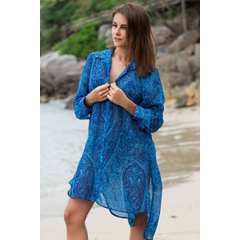 Платье-рубашка Riviera на пуговицах, Цвет: синий, Размер: XXL, фото 