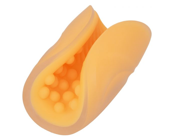 Оранжевый рельефный мастурбатор Dual Grip, фото 