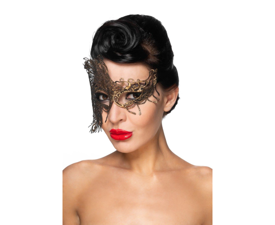 Золотистая карнавальная маска "Капелла", Цвет: золотистый, фото 